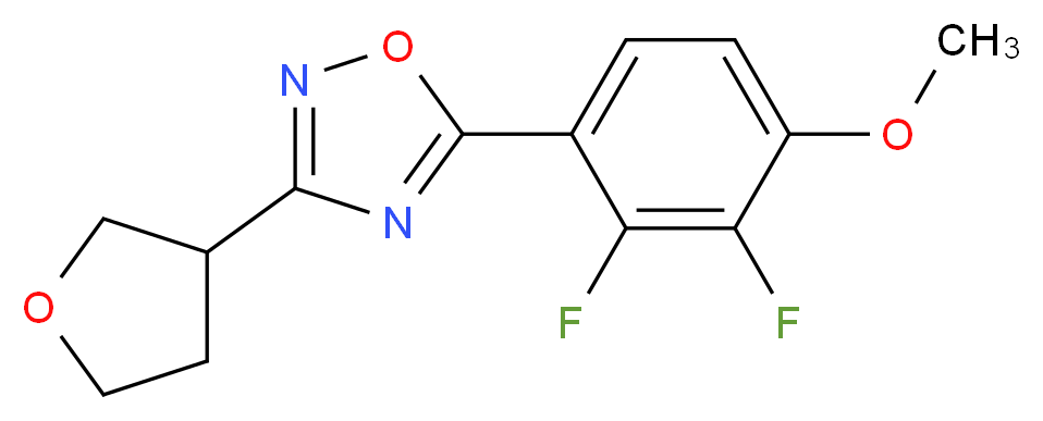 5-(2,3-difluoro-4-methoxyphenyl)-3-(tetrahydrofuran-3-yl)-1,2,4-oxadiazole_分子结构_CAS_)