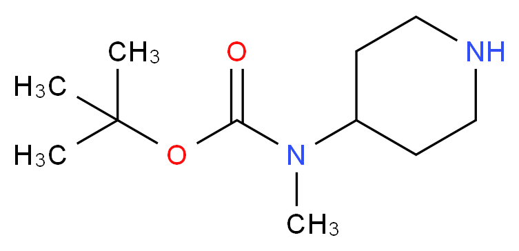 4-(Methylamino)piperidine, 4-BOC protected_分子结构_CAS_108612-54-0)