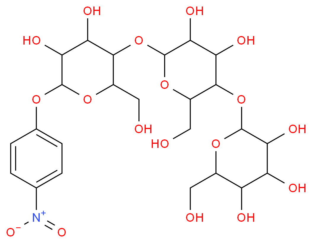 2-[(6-{[4,5-dihydroxy-2-(hydroxymethyl)-6-(4-nitrophenoxy)oxan-3-yl]oxy}-4,5-dihydroxy-2-(hydroxymethyl)oxan-3-yl)oxy]-6-(hydroxymethyl)oxane-3,4,5-triol_分子结构_CAS_106927-48-4