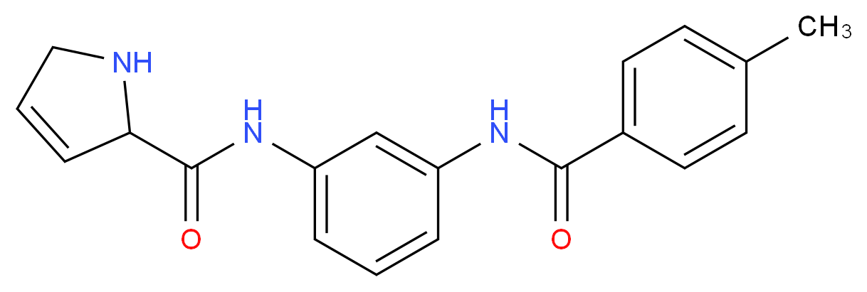 N-{3-[(4-methylbenzoyl)amino]phenyl}-2,5-dihydro-1H-pyrrole-2-carboxamide_分子结构_CAS_)