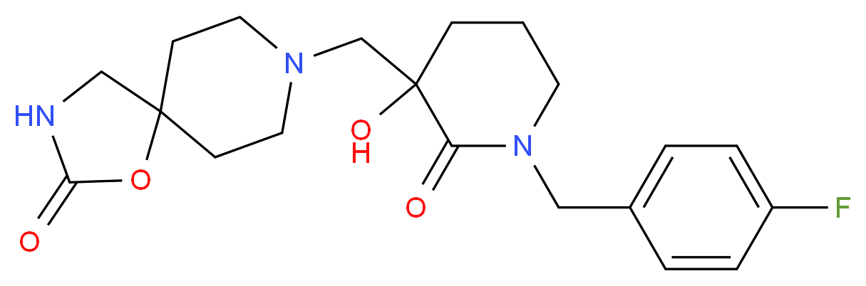 8-{[1-(4-fluorobenzyl)-3-hydroxy-2-oxopiperidin-3-yl]methyl}-1-oxa-3,8-diazaspiro[4.5]decan-2-one_分子结构_CAS_)