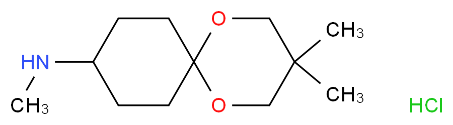 3,3-Dimethyl-9-(methylamino)-1,5-dioxaspiro[5.5]undecane hydrochloride_分子结构_CAS_158747-10-5)