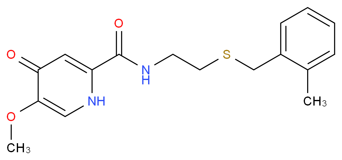 5-methoxy-N-{2-[(2-methylbenzyl)thio]ethyl}-4-oxo-1,4-dihydropyridine-2-carboxamide_分子结构_CAS_)