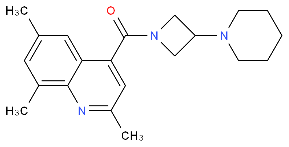 2,6,8-trimethyl-4-{[3-(1-piperidinyl)-1-azetidinyl]carbonyl}quinoline_分子结构_CAS_)