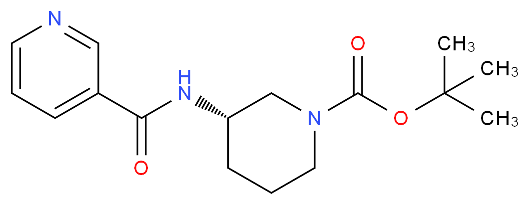 (3S)-3-{[(Pyridin-3-yl)carbonyl]amino}piperidine, N1-BOC protected_分子结构_CAS_)