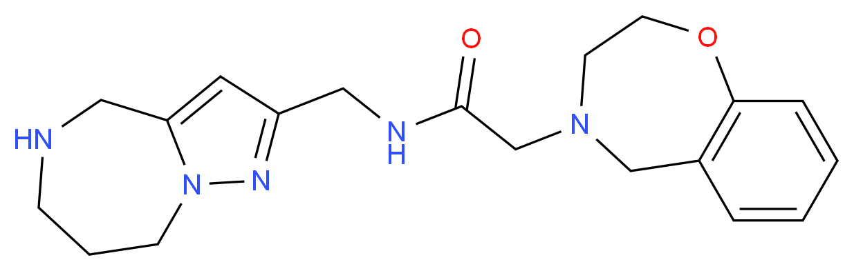 2-(2,3-dihydro-1,4-benzoxazepin-4(5H)-yl)-N-(5,6,7,8-tetrahydro-4H-pyrazolo[1,5-a][1,4]diazepin-2-ylmethyl)acetamide_分子结构_CAS_)
