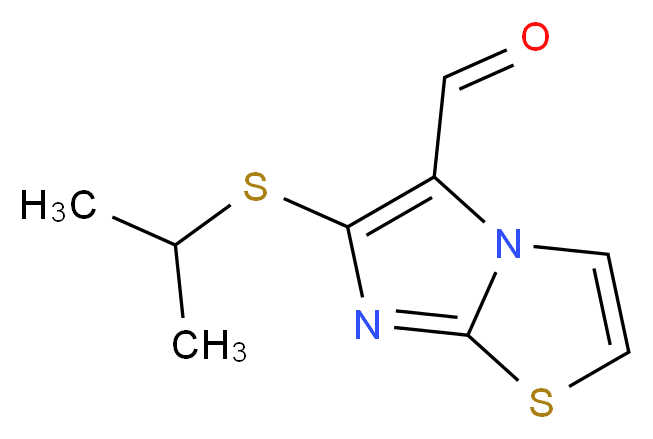 6-(异丙基硫代)咪唑并[2,1-b]噻唑-5-甲醛_分子结构_CAS_338976-44-6)