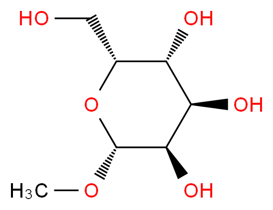 (2R,3R,4R,5R,6R)-2-(hydroxymethyl)-6-methoxyoxane-3,4,5-triol_分子结构_CAS_617-04-9