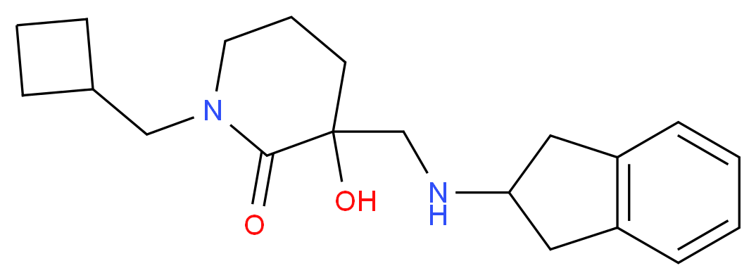 1-(cyclobutylmethyl)-3-[(2,3-dihydro-1H-inden-2-ylamino)methyl]-3-hydroxy-2-piperidinone_分子结构_CAS_)