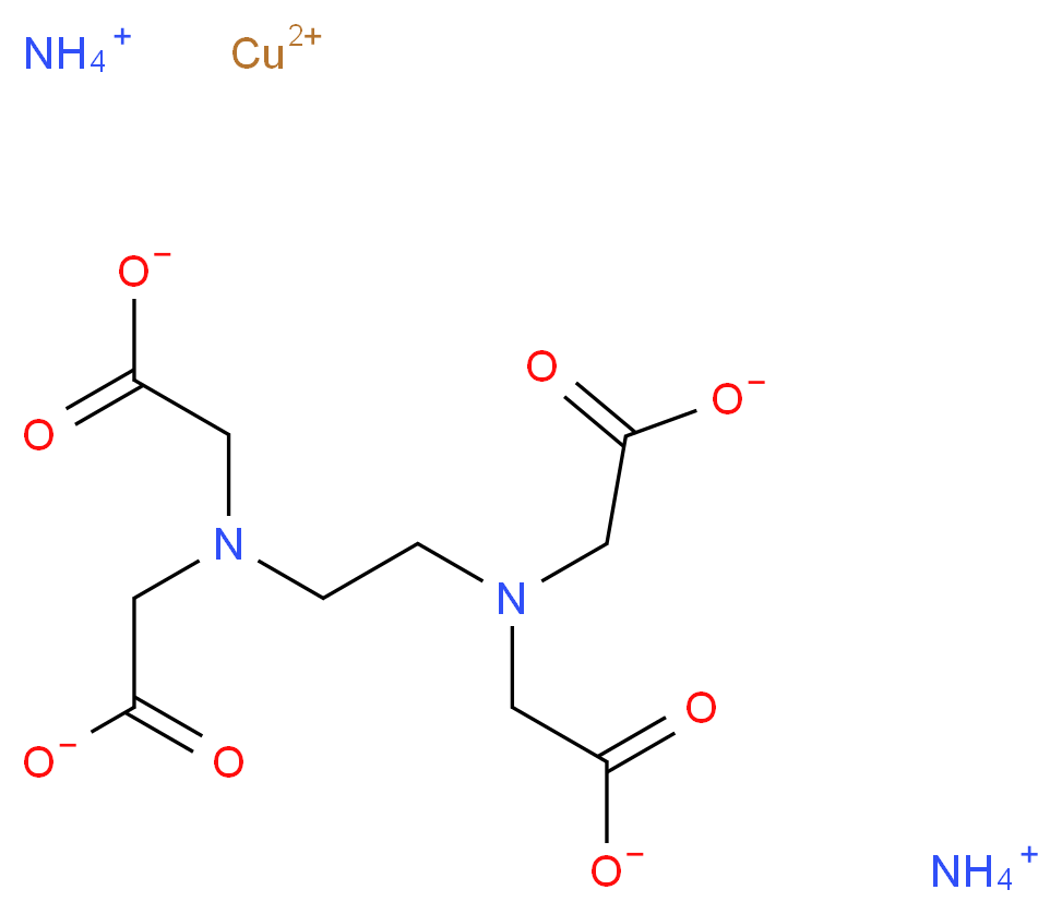 copper(2+) ion diammonium 2-({2-[bis(carboxylatomethyl)amino]ethyl}(carboxylatomethyl)amino)acetate_分子结构_CAS_67989-88-2