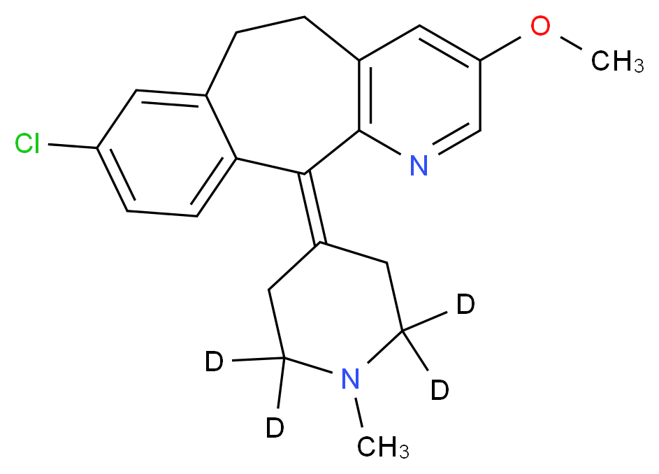 13-chloro-6-methoxy-2-[1-methyl(2,2,6,6-<sup>2</sup>H<sub>4</sub>)piperidin-4-ylidene]-4-azatricyclo[9.4.0.0<sup>3</sup>,<sup>8</sup>]pentadeca-1(11),3(8),4,6,12,14-hexaene_分子结构_CAS_1189445-21-3