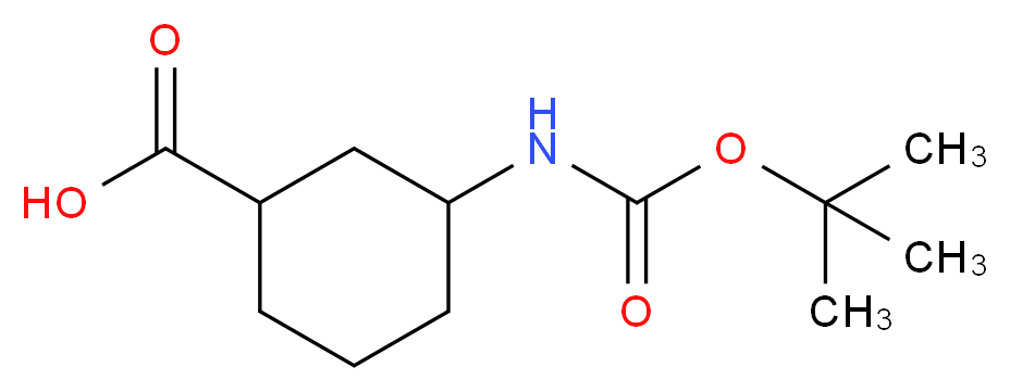 3-{[(tert-butoxy)carbonyl]amino}cyclohexane-1-carboxylic acid_分子结构_CAS_334932-13-7