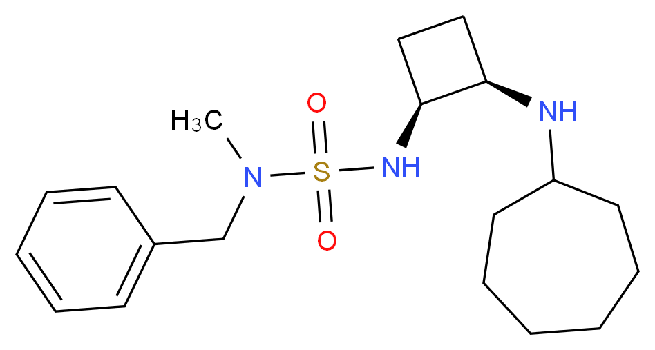 N-benzyl-N'-[(1S*,2R*)-2-(cycloheptylamino)cyclobutyl]-N-methylsulfamide_分子结构_CAS_)