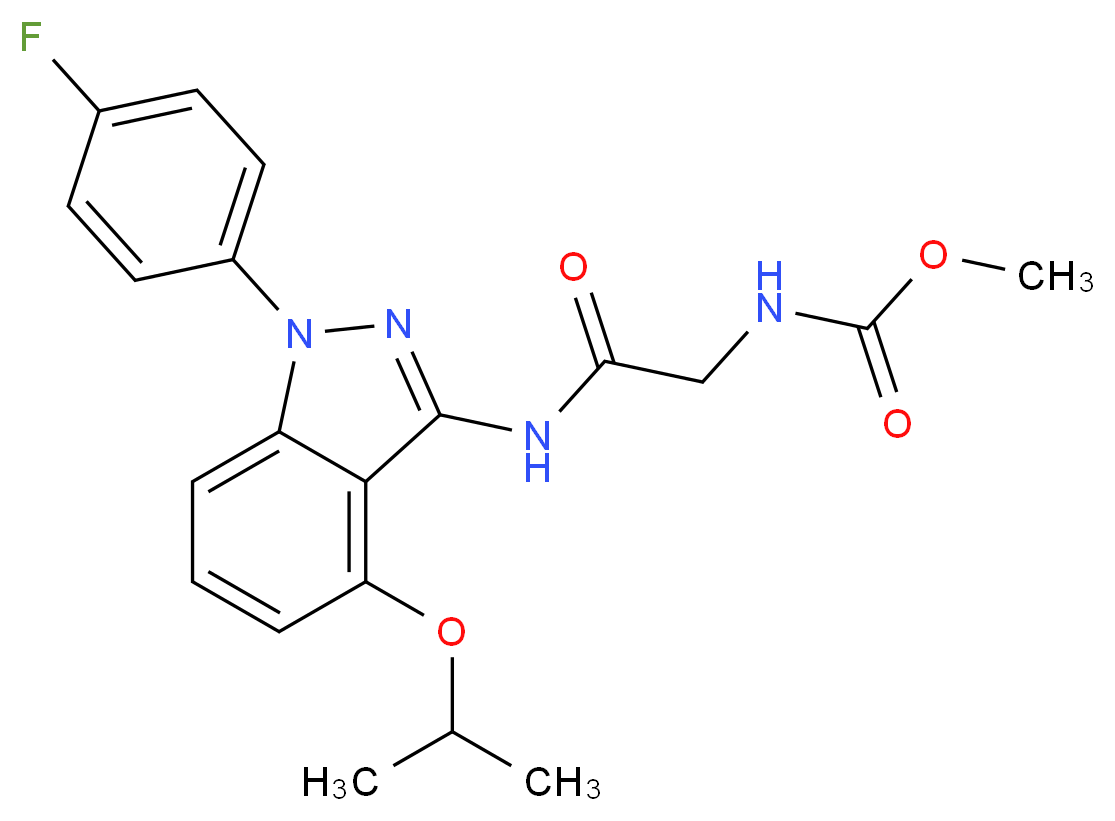 methyl (2-{[1-(4-fluorophenyl)-4-isopropoxy-1H-indazol-3-yl]amino}-2-oxoethyl)carbamate_分子结构_CAS_)