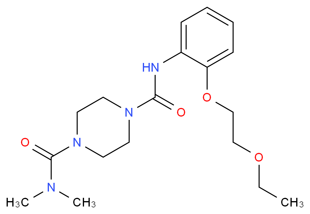 N'-[2-(2-ethoxyethoxy)phenyl]-N,N-dimethylpiperazine-1,4-dicarboxamide_分子结构_CAS_)