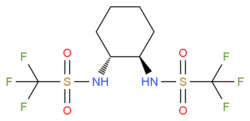 (1R)-反-N,N′-1,2-环己二基双(1,1,1-三氟甲磺酰胺)_分子结构_CAS_122833-60-7)