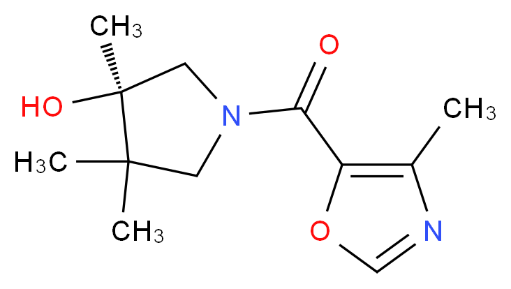 (3R)-3,4,4-trimethyl-1-[(4-methyl-1,3-oxazol-5-yl)carbonyl]-3-pyrrolidinol_分子结构_CAS_)