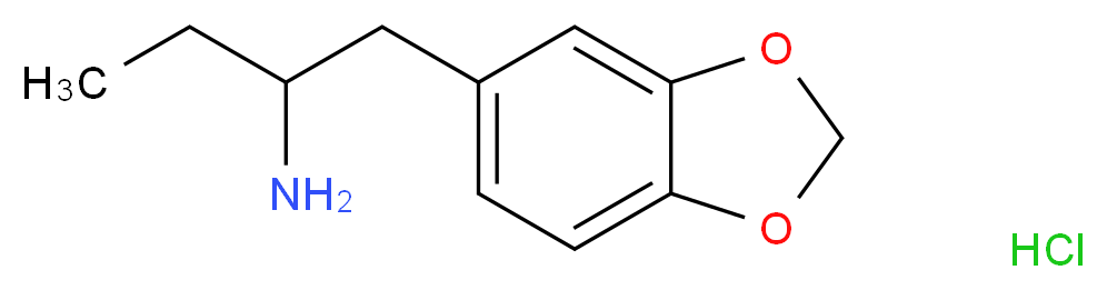 (±)-1-(3,4-亚甲二氧基苯基)-2-丁胺 盐酸盐_分子结构_CAS_42542-07-4)