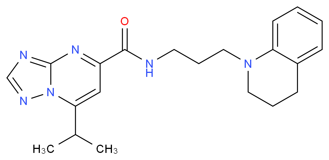 N-[3-(3,4-dihydroquinolin-1(2H)-yl)propyl]-7-isopropyl[1,2,4]triazolo[1,5-a]pyrimidine-5-carboxamide_分子结构_CAS_)