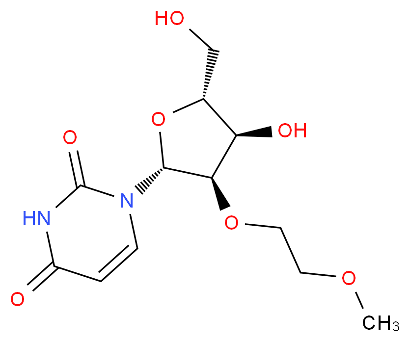 1-[(2R,3R,4R,5R)-4-hydroxy-5-(hydroxymethyl)-3-(2-methoxyethoxy)oxolan-2-yl]-1,2,3,4-tetrahydropyrimidine-2,4-dione_分子结构_CAS_223777-15-9