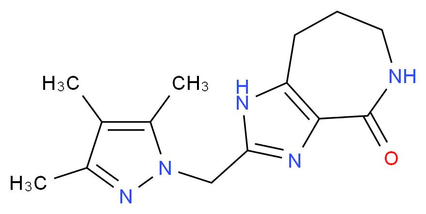 2-[(3,4,5-trimethyl-1H-pyrazol-1-yl)methyl]-5,6,7,8-tetrahydroimidazo[4,5-c]azepin-4(1H)-one_分子结构_CAS_)