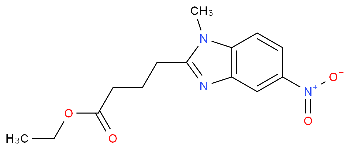 Ethyl 4-(1-methyl-5-nitro-1H-benzo[d]imidazol-2-yl)butanoate_分子结构_CAS_3543-72-4)