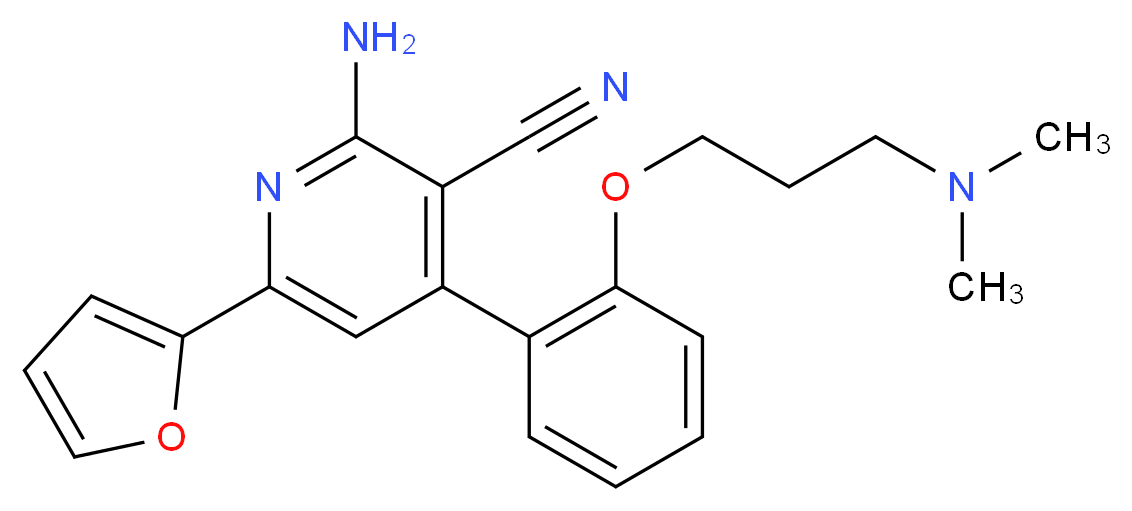 2-amino-4-{2-[3-(dimethylamino)propoxy]phenyl}-6-(2-furyl)nicotinonitrile_分子结构_CAS_)