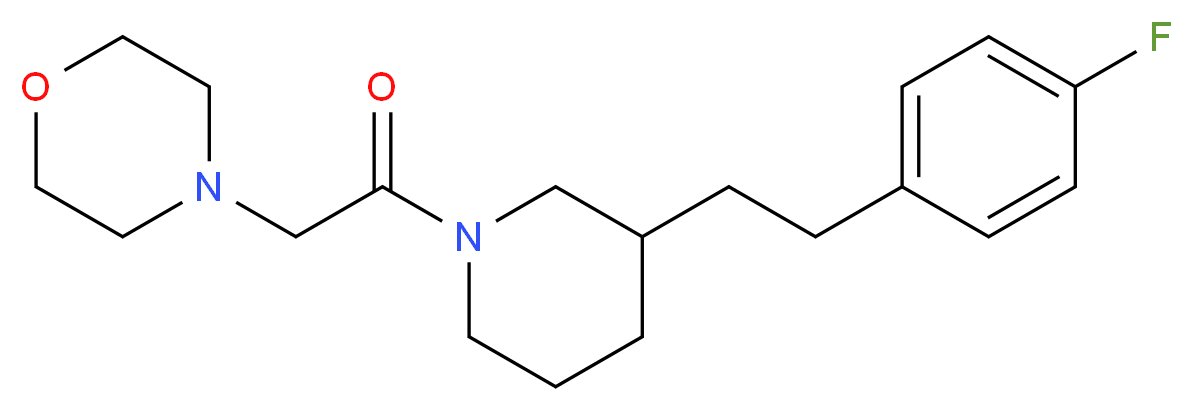 4-(2-{3-[2-(4-fluorophenyl)ethyl]-1-piperidinyl}-2-oxoethyl)morpholine_分子结构_CAS_)