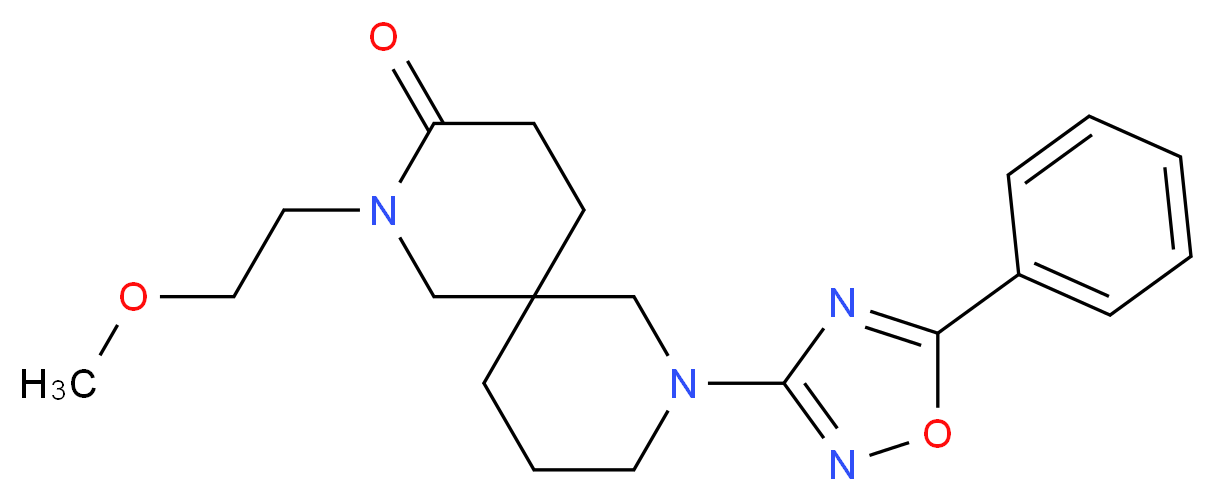 2-(2-methoxyethyl)-8-(5-phenyl-1,2,4-oxadiazol-3-yl)-2,8-diazaspiro[5.5]undecan-3-one_分子结构_CAS_)