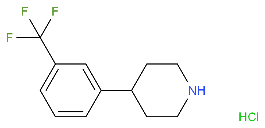 4-[3-(Trifluoromethyl)phenyl]piperidine hydrochloride_分子结构_CAS_6652-16-0)
