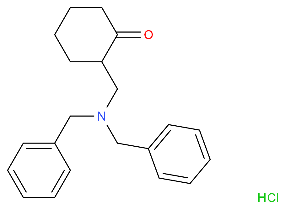 2-[(dibenzylamino)methyl]cyclohexan-1-one hydrochloride_分子结构_CAS_102596-84-9