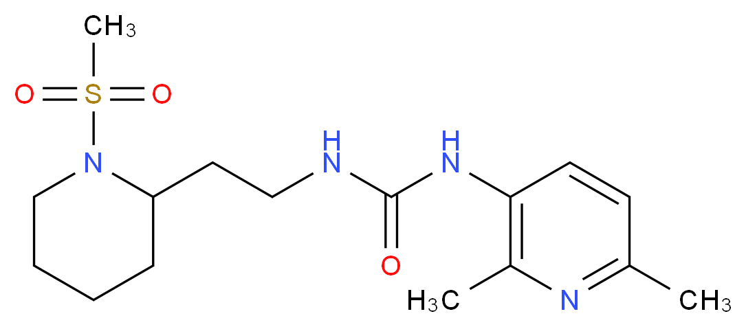 N-(2,6-dimethylpyridin-3-yl)-N'-{2-[1-(methylsulfonyl)piperidin-2-yl]ethyl}urea_分子结构_CAS_)