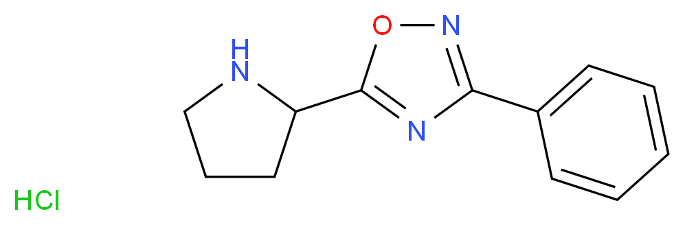 3-phenyl-5-(pyrrolidin-2-yl)-1,2,4-oxadiazole hydrochloride_分子结构_CAS_1196154-72-9