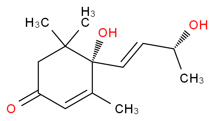 (4S)-4-hydroxy-4-[(1E,3R)-3-hydroxybut-1-en-1-yl]-3,5,5-trimethylcyclohex-2-en-1-one_分子结构_CAS_23526-45-6