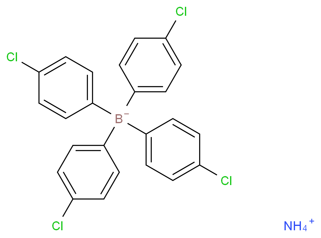 四(4-氯苯基)硼酸铵_分子结构_CAS_215857-51-5)