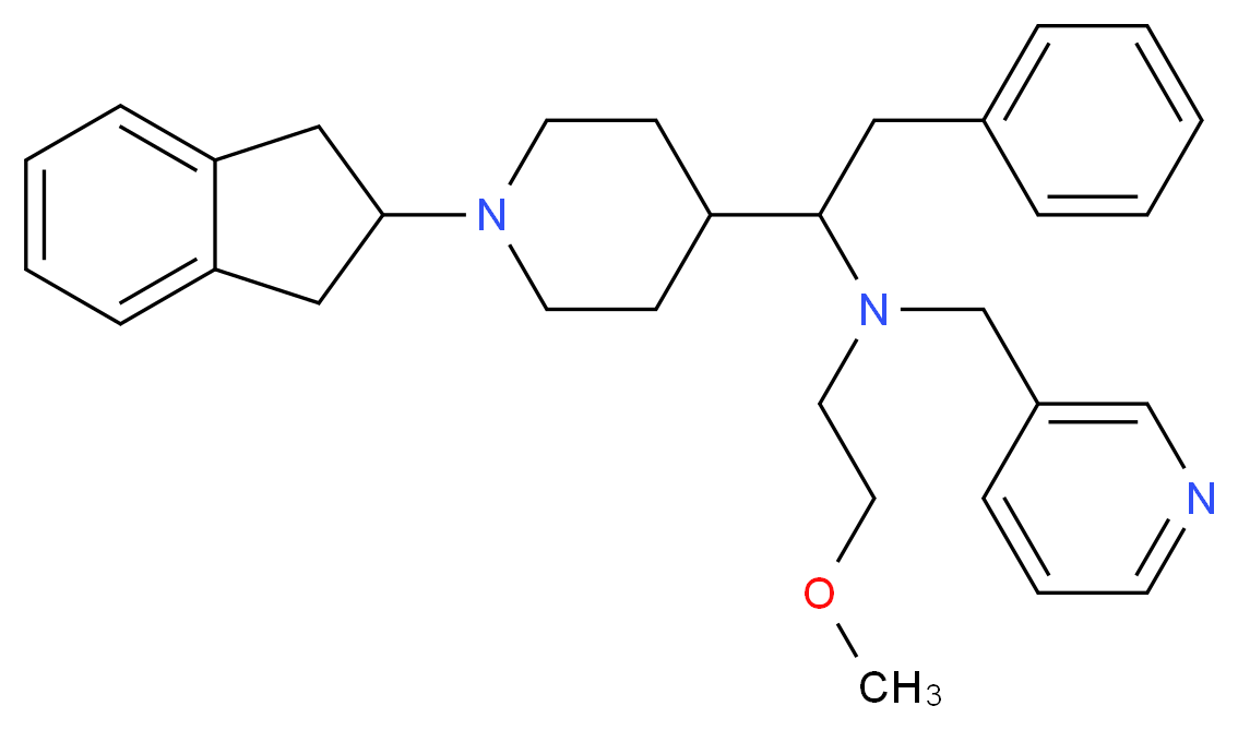 1-[1-(2,3-dihydro-1H-inden-2-yl)-4-piperidinyl]-N-(2-methoxyethyl)-2-phenyl-N-(3-pyridinylmethyl)ethanamine_分子结构_CAS_)