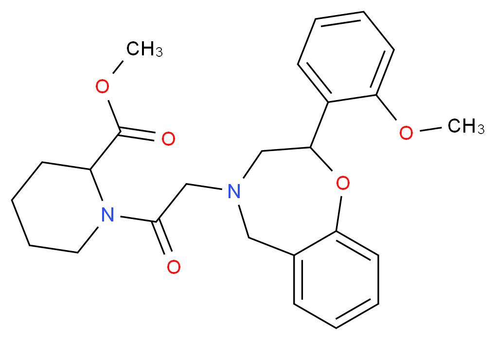 methyl 1-{[2-(2-methoxyphenyl)-2,3-dihydro-1,4-benzoxazepin-4(5H)-yl]acetyl}-2-piperidinecarboxylate_分子结构_CAS_)