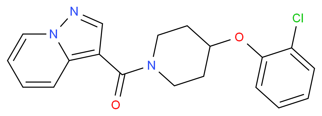 3-{[4-(2-chlorophenoxy)-1-piperidinyl]carbonyl}pyrazolo[1,5-a]pyridine_分子结构_CAS_)