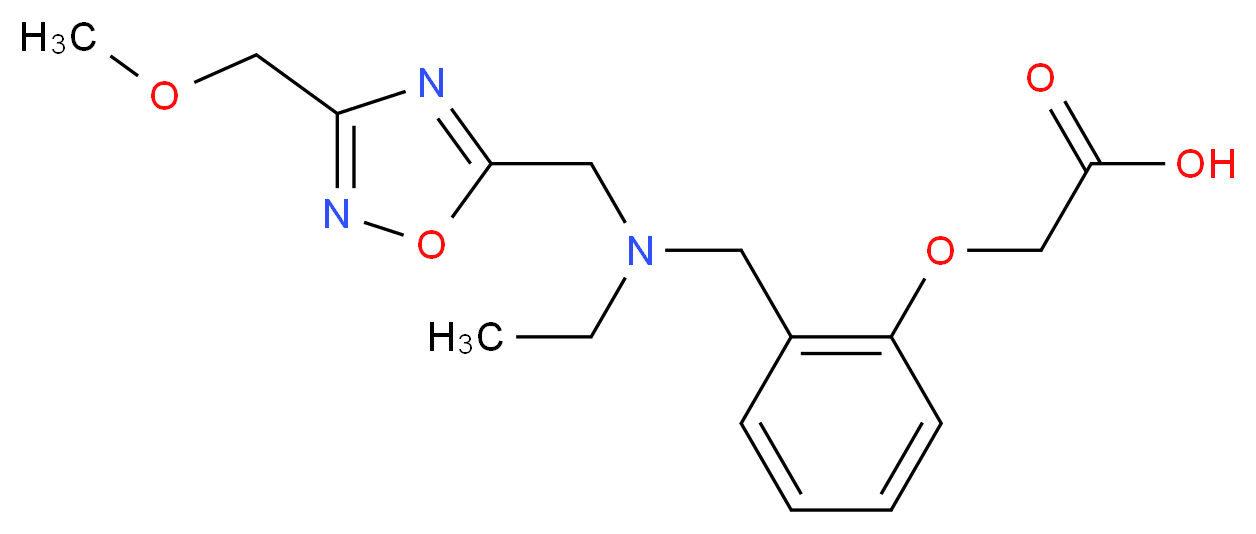 {2-[(ethyl{[3-(methoxymethyl)-1,2,4-oxadiazol-5-yl]methyl}amino)methyl]phenoxy}acetic acid_分子结构_CAS_)