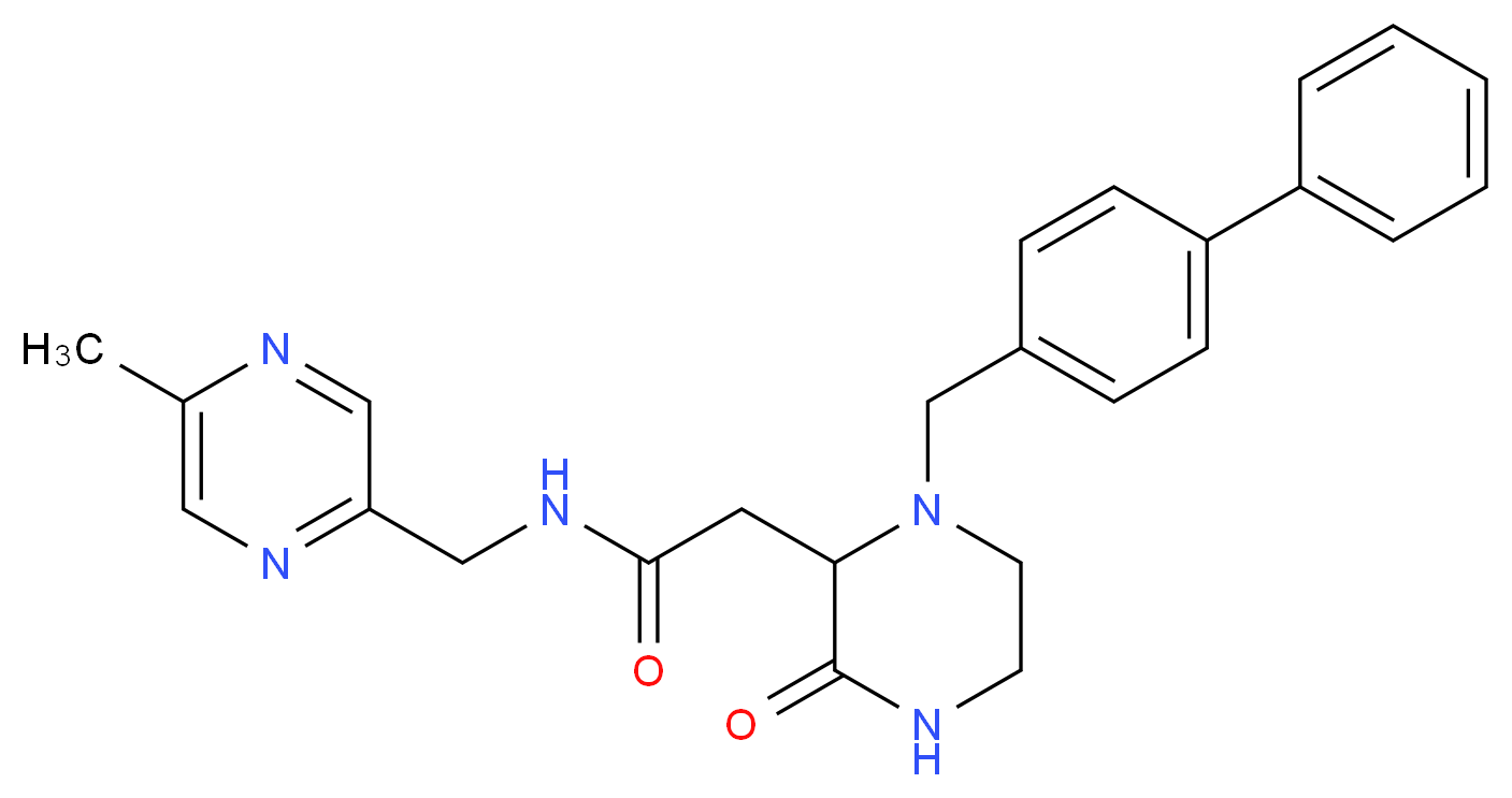 2-[1-(4-biphenylylmethyl)-3-oxo-2-piperazinyl]-N-[(5-methyl-2-pyrazinyl)methyl]acetamide_分子结构_CAS_)