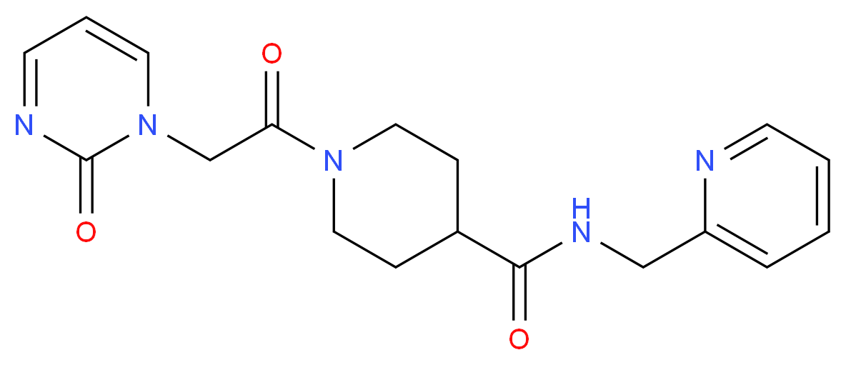1-[(2-oxopyrimidin-1(2H)-yl)acetyl]-N-(pyridin-2-ylmethyl)piperidine-4-carboxamide_分子结构_CAS_)