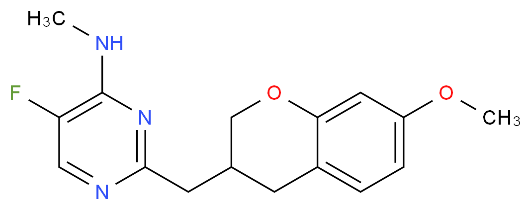 5-fluoro-2-[(7-methoxy-3,4-dihydro-2H-chromen-3-yl)methyl]-N-methylpyrimidin-4-amine_分子结构_CAS_)