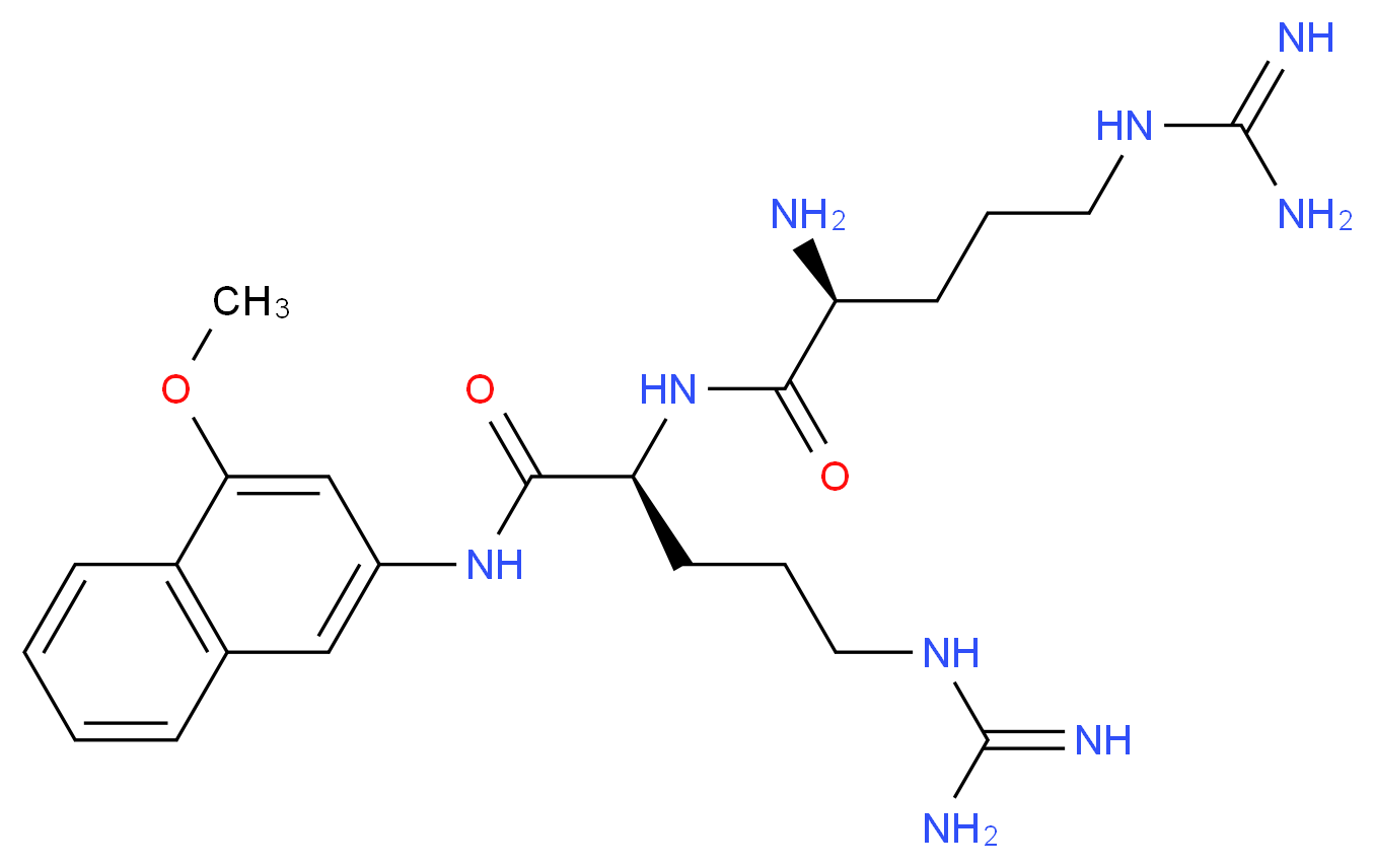 (2S)-2-[(2S)-2-amino-5-carbamimidamidopentanamido]-5-carbamimidamido-N-(4-methoxynaphthalen-2-yl)pentanamide_分子结构_CAS_42761-77-3