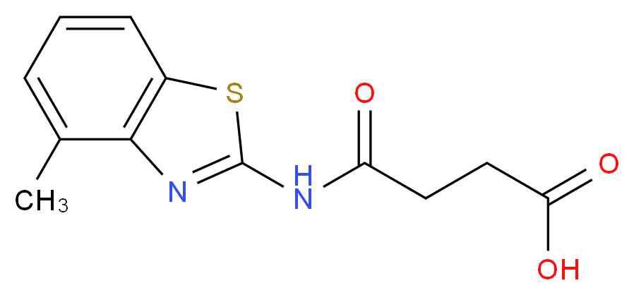 3-[(4-methyl-1,3-benzothiazol-2-yl)carbamoyl]propanoic acid_分子结构_CAS_312594-50-6