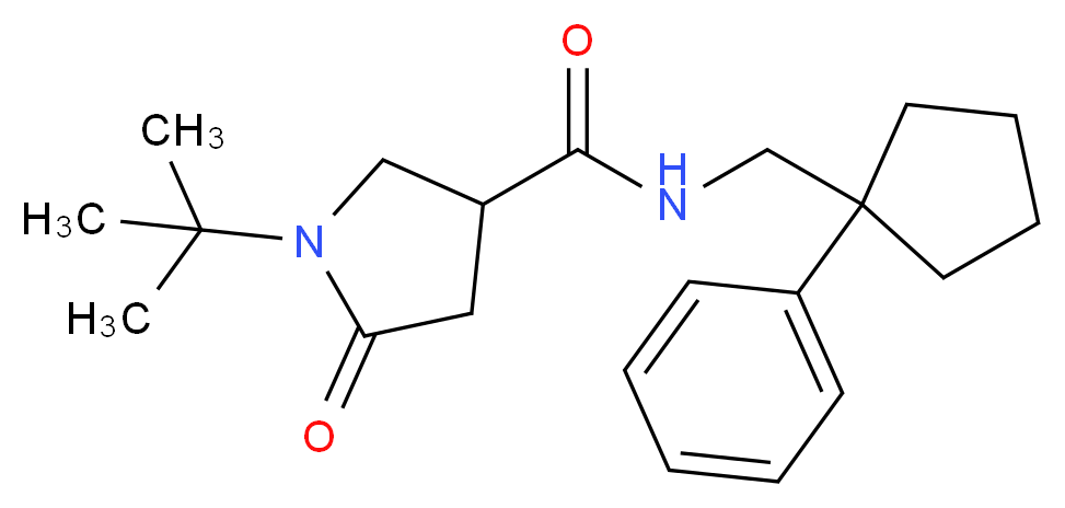 1-tert-butyl-5-oxo-N-[(1-phenylcyclopentyl)methyl]-3-pyrrolidinecarboxamide_分子结构_CAS_)