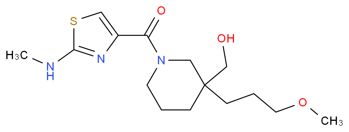 (3-(3-methoxypropyl)-1-{[2-(methylamino)-1,3-thiazol-4-yl]carbonyl}-3-piperidinyl)methanol_分子结构_CAS_)