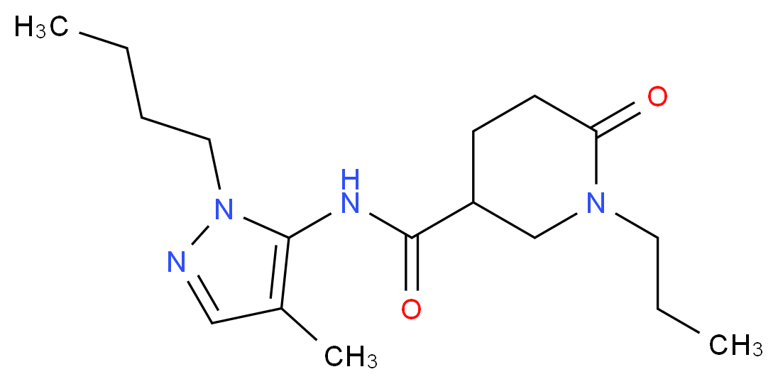 N-(1-butyl-4-methyl-1H-pyrazol-5-yl)-6-oxo-1-propylpiperidine-3-carboxamide_分子结构_CAS_)