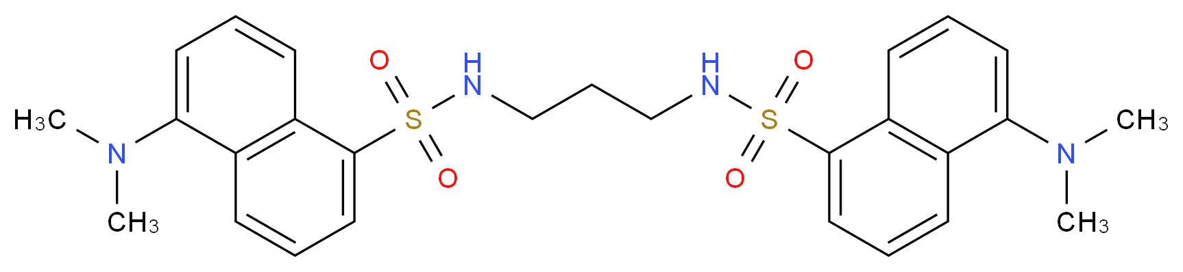 5-(dimethylamino)-N-{3-[5-(dimethylamino)naphthalene-1-sulfonamido]propyl}naphthalene-1-sulfonamide_分子结构_CAS_64144-62-3
