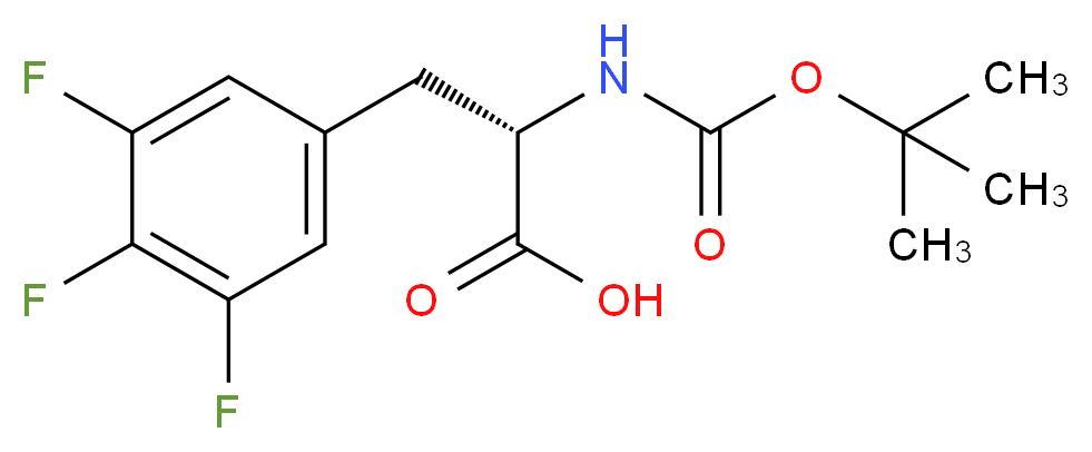 (2S)-2-{[(tert-butoxy)carbonyl]amino}-3-(3,4,5-trifluorophenyl)propanoic acid_分子结构_CAS_205445-54-1