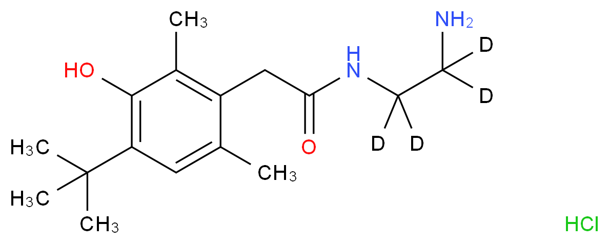 2-Aminoethyl 4-tert-Butyl-2,6-dimethyl-3-hydroxyphenylacetamide-d4 Hydrochloride_分子结构_CAS_)